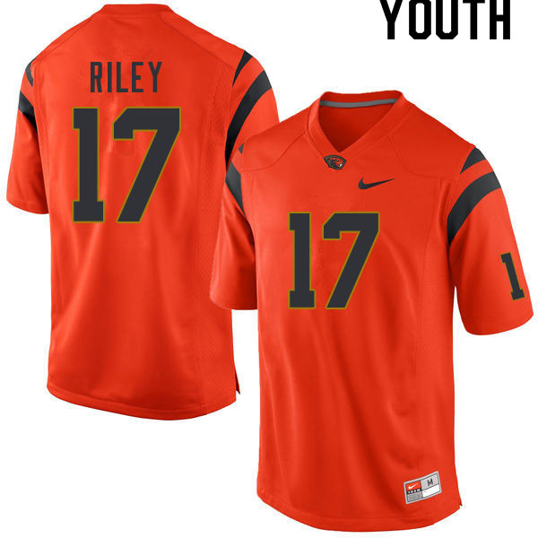 Youth #17 Johnathan Riley Oregon State Beavers College Football Jerseys Sale-Orange